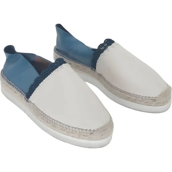 Chic Women's Blue Espadrille Slip-On Shoes Size 38 EU 8 US