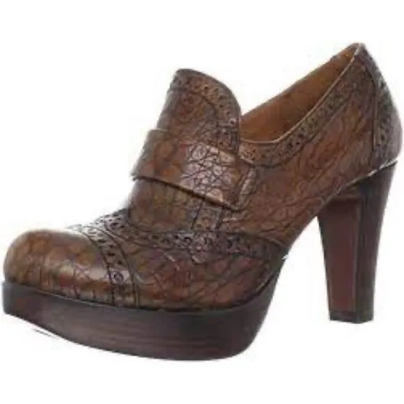 Chie Maha Zosh Croc Platform Heeled Stacked Loafers