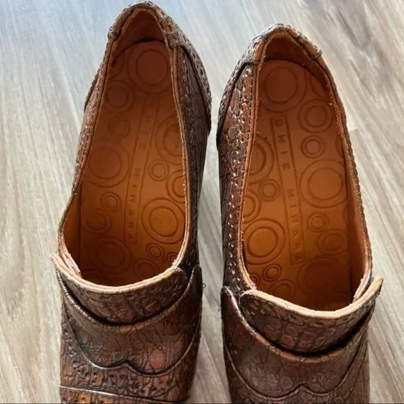 Chie Maha Zosh Croc Platform Heeled Stacked Loafers