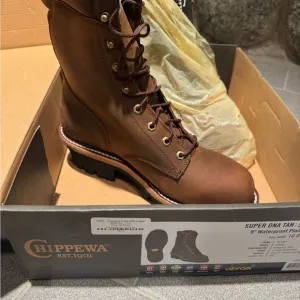 Chippewa Tan Waterproof Boots with Steel Toe