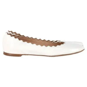 Chloé Lauren Ballet Flats in White Patent Leather