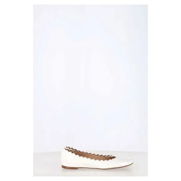 Chloé Lauren Ballet Flats in White Patent Leather