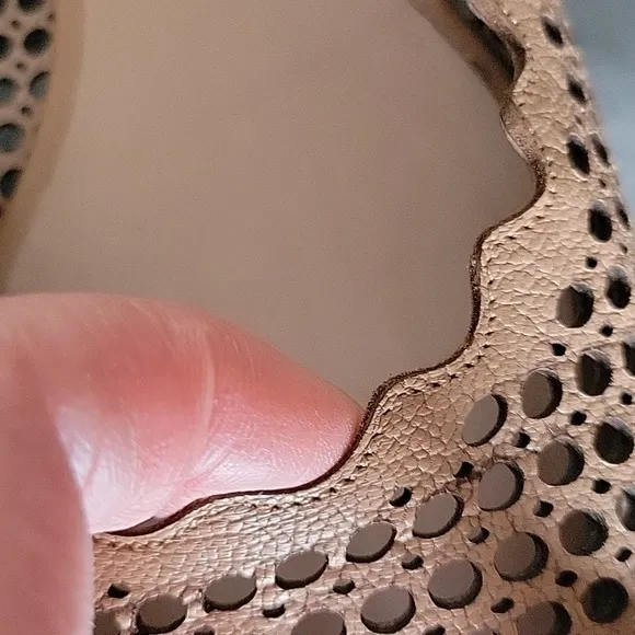 Chloé Lauren Perforated Tan Lasercut Braided Leather Ballet Flats Made Italy 6.5
