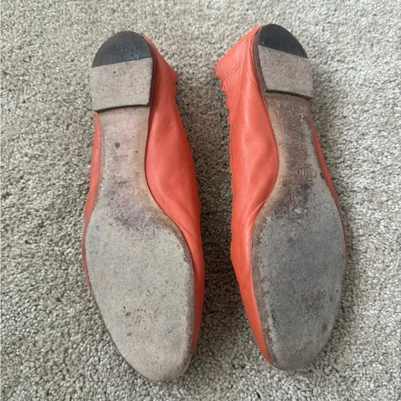 Chloe Orange Scalloped Flats