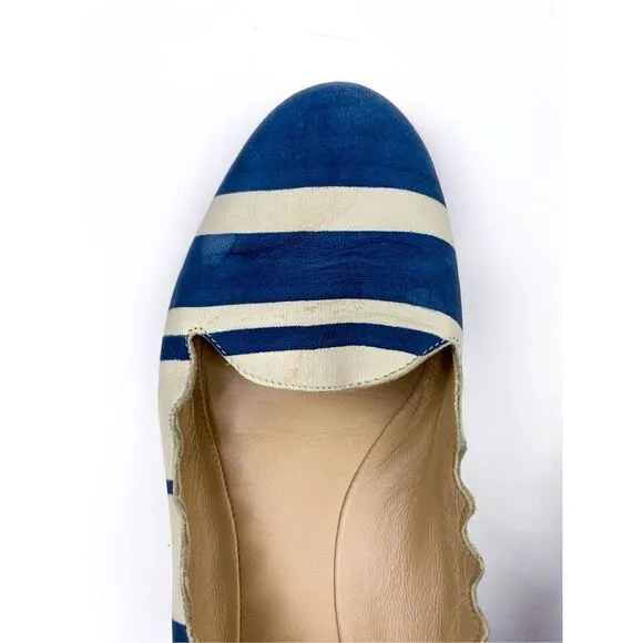 Chloe Scalloped Lauren Striped Ballerina Flat