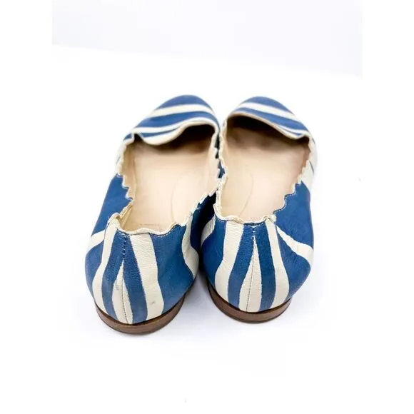 Chloe Scalloped Lauren Striped Ballerina Flat