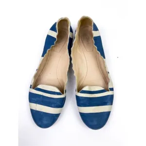 Chloe Scalloped Lauren Striped Ballerina Flat