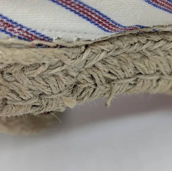 Christian Louboutin Red White Blue Striped Canvas Espadrilles 39