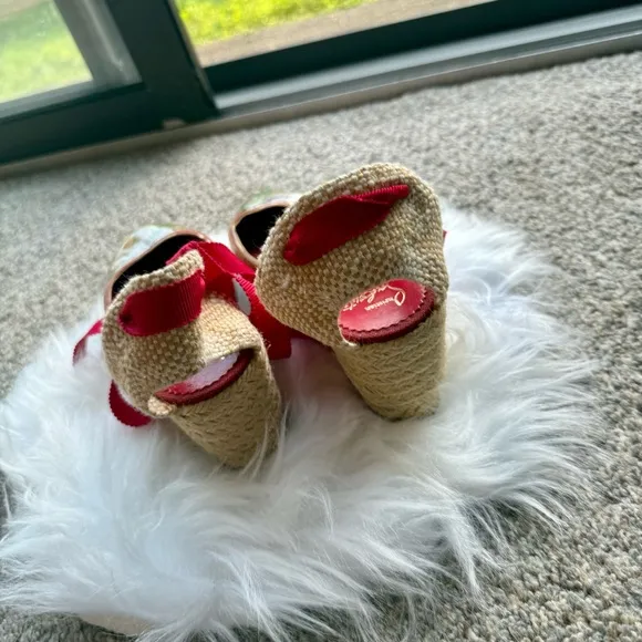 Christian Louboutin Stylish Espadrille Wedges Size 38.5