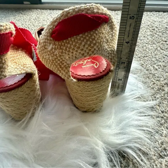 Christian Louboutin Stylish Espadrille Wedges Size 38.5