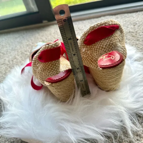 Christian Louboutin Stylish Espadrille Wedges Size 38.5
