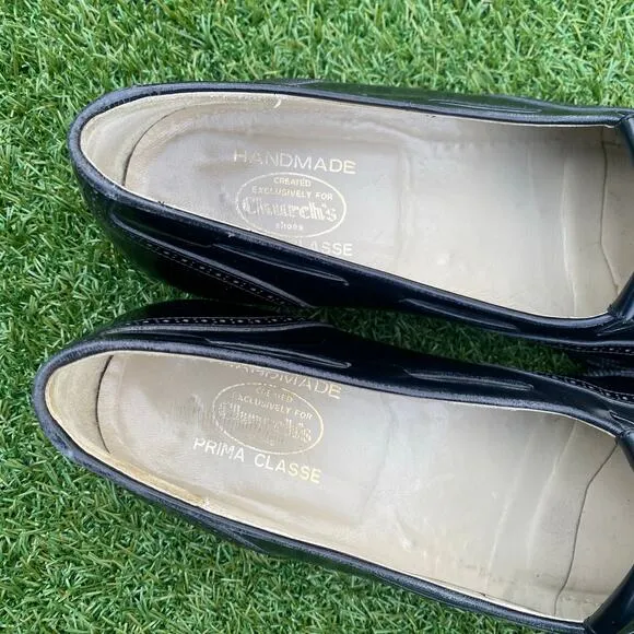Church's Handmade Leather Wingtip Tassel Loafers Made in Italy