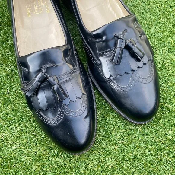 Church's Handmade Leather Wingtip Tassel Loafers Made in Italy