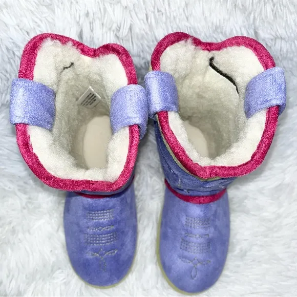 CICCIABELLA Cowgirl Riders Lilac Lass Girls Sherpa Slipper Boots S/M NWT RARE