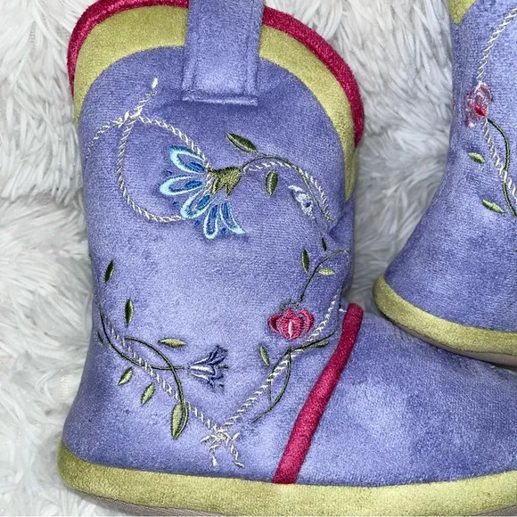 CICCIABELLA Cowgirl Riders Lilac Lass Girls Sherpa Slipper Boots S/M NWT RARE