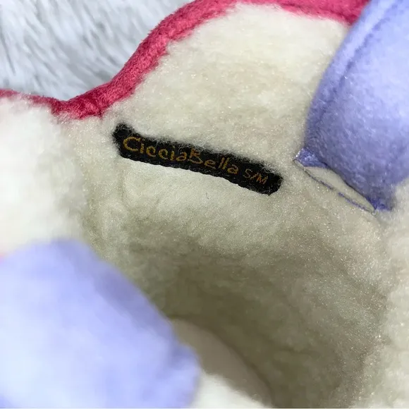 CICCIABELLA Cowgirl Riders Lilac Lass Girls Sherpa Slipper Boots S/M NWT RARE