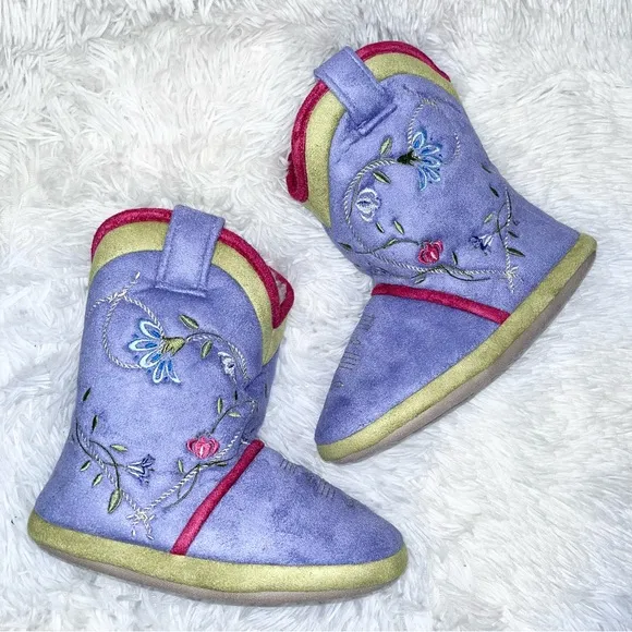 CICCIABELLA Cowgirl Riders Lilac Lass Girls Sherpa Slipper Boots S/M NWT RARE