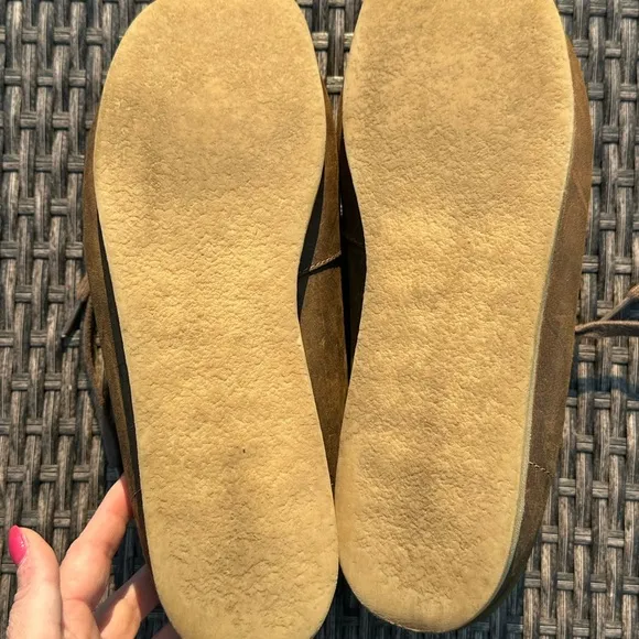 Clarks Brown Loafers with Suede Texture and Slip-On Design