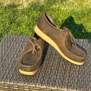 Clarks Brown Loafers with Suede Texture and Slip-On Design