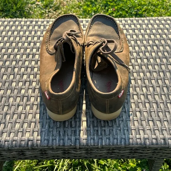 Clarks Brown Loafers with Suede Texture and Slip-On Design