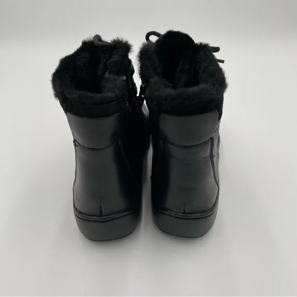 Clarks Collection Cora Chai Leather Faux Fur Lace Up Ankle Boots Booties 6 NWOT