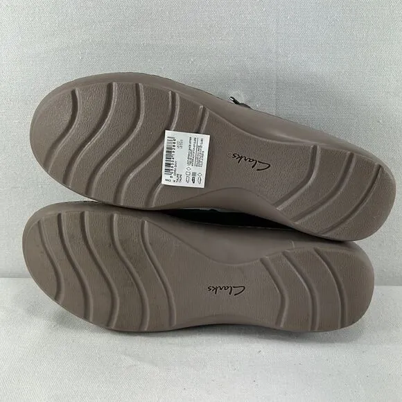 Clarks Cora Giny Cushioned Zip Loafer Flats Taupe size 5.5 M
