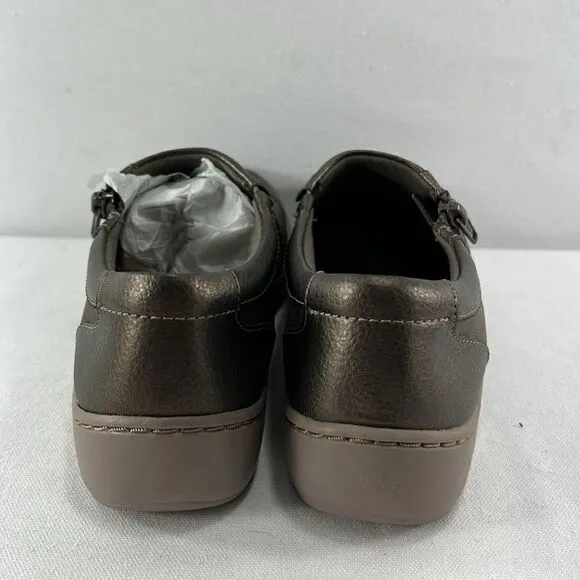 Clarks Cora Giny Cushioned Zip Loafer Flats Taupe size 5.5 M