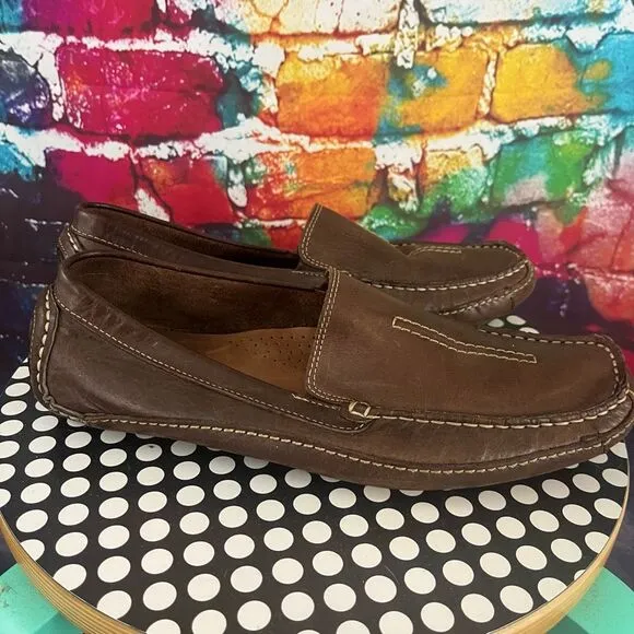 Clarks England Leather Driving Loafers Moccasin Mens 9.5 M Mansell Casual #87706