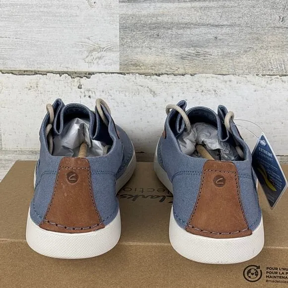 Clarks Gerald Tie mens 10 light blue casual lace up boat shoes dress new loafers