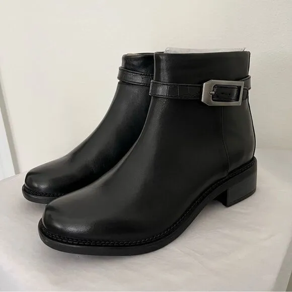 Clarks Maye Grace Leather Ankle Bootie, 7.5 Black Leather New in Box