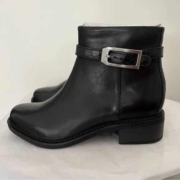 Clarks Maye Grace Leather Ankle Bootie, 7.5 Black Leather New in Box