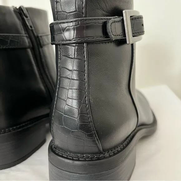 Clarks Maye Grace Leather Ankle Bootie, 7.5 Black Leather New in Box