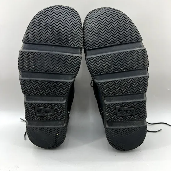 Clarks Originals Wallabee Ankle Boots Men Size 8 M Black Leather Fur Lined Shoes
