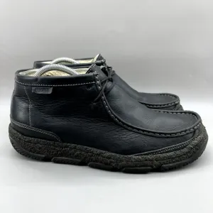 Clarks Originals Wallabee Ankle Boots Men Size 8 M Black Leather Fur Lined Shoes