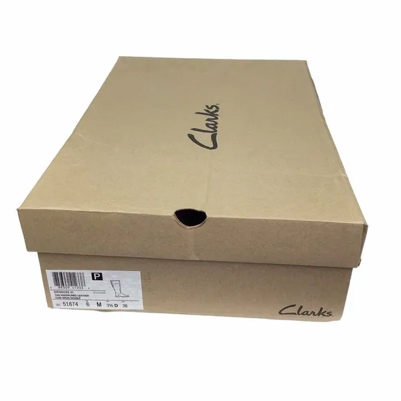 Clarks Orinocco 2 HI, Brown Zip Leather Riding Boots Women's 6B Waterproof