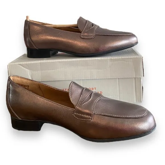 Clarks Unstructured Blush Metallic Women's Loafers 6.5 W