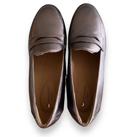 Clarks Unstructured Blush Metallic Women's Loafers 6.5 W
