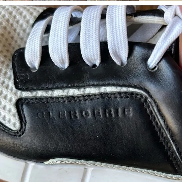 CLERGERIE Paris Affinite Sneakers in Black &amp; Silver, size 6.5