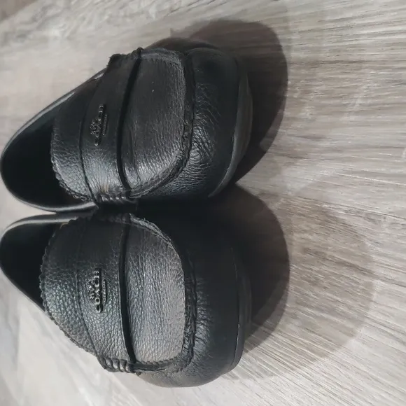 Coach Black Leather Loafers Size 8