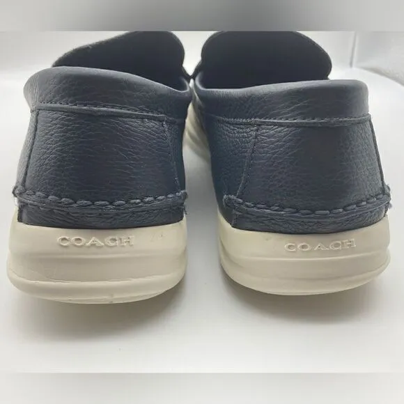Coach FG 3513 Navy Blue Leather Men’s Loafers Size 10,5D