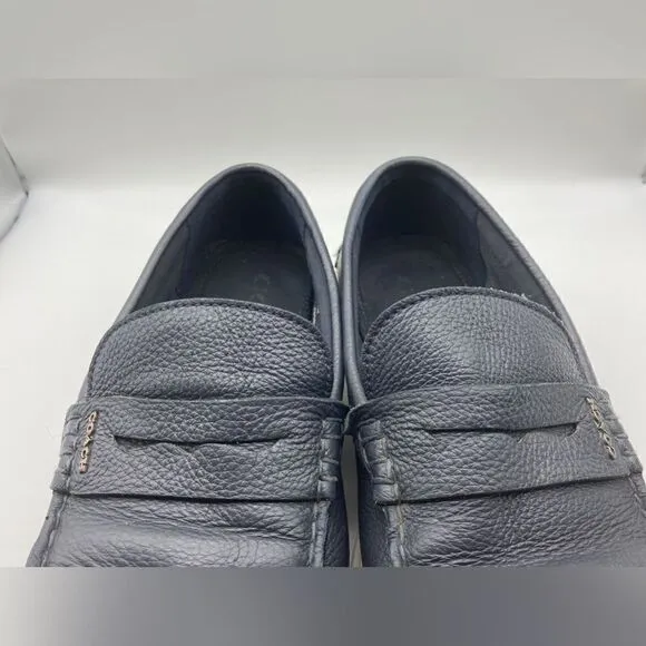 Coach FG 3513 Navy Blue Leather Men’s Loafers Size 10,5D