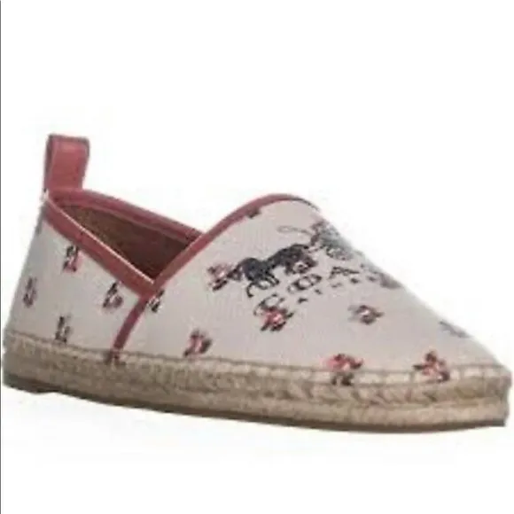 COACH Floral Bloom Espadrille Flats Size 8 NWT