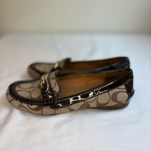 Coach Fortunata Patent Leather Signature Loafers