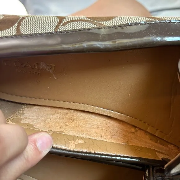 Coach Fortunata Patent Leather Signature Loafers