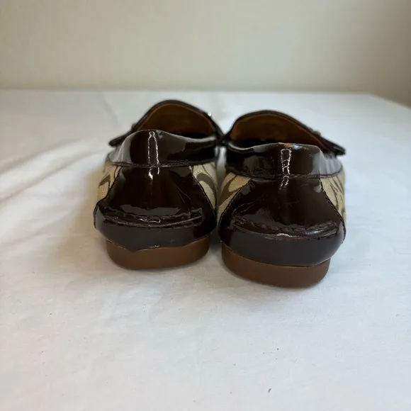 Coach Fortunata Patent Leather Signature Loafers
