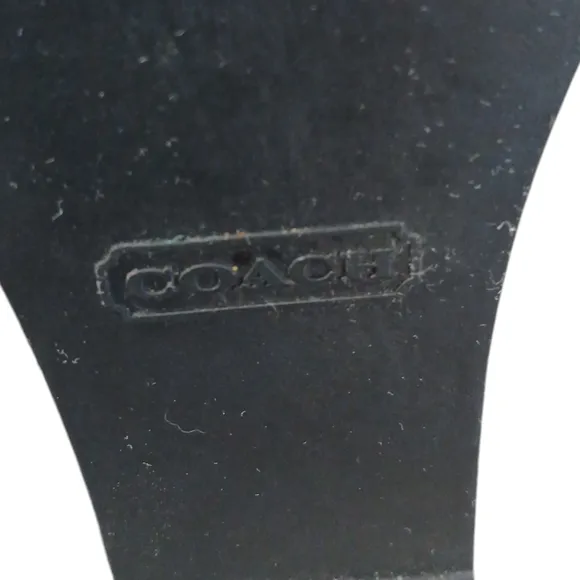 Coach Jordana Fur Lined Suede Boots Black C Logo Embossed Wedge Boot Size 11