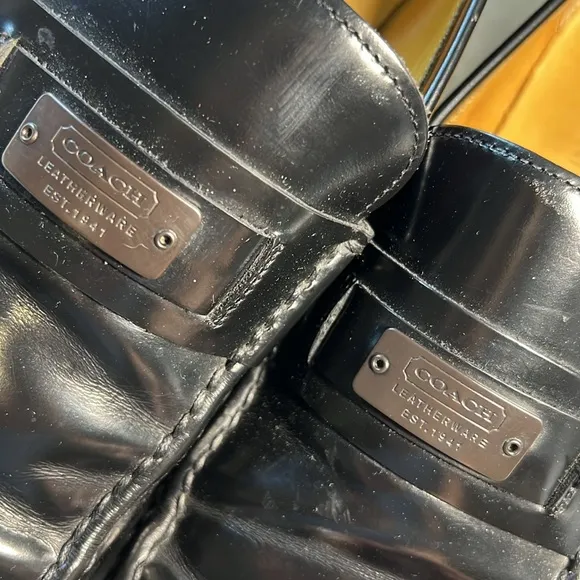 COACH Joseph Black Patent Leather Loafer Square Toe Dressy Italy Preppy Classy 9
