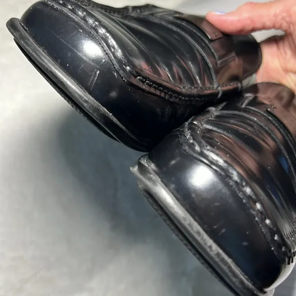 COACH Joseph Black Patent Leather Loafer Square Toe Dressy Italy Preppy Classy 9