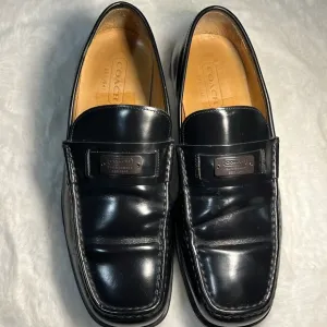 COACH Joseph Black Patent Leather Loafer Square Toe Dressy Italy Preppy Classy 9