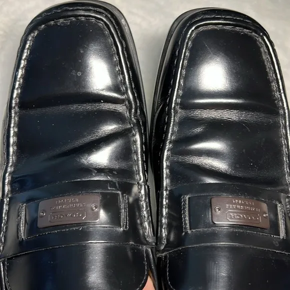 COACH Joseph Black Patent Leather Loafer Square Toe Dressy Italy Preppy Classy 9
